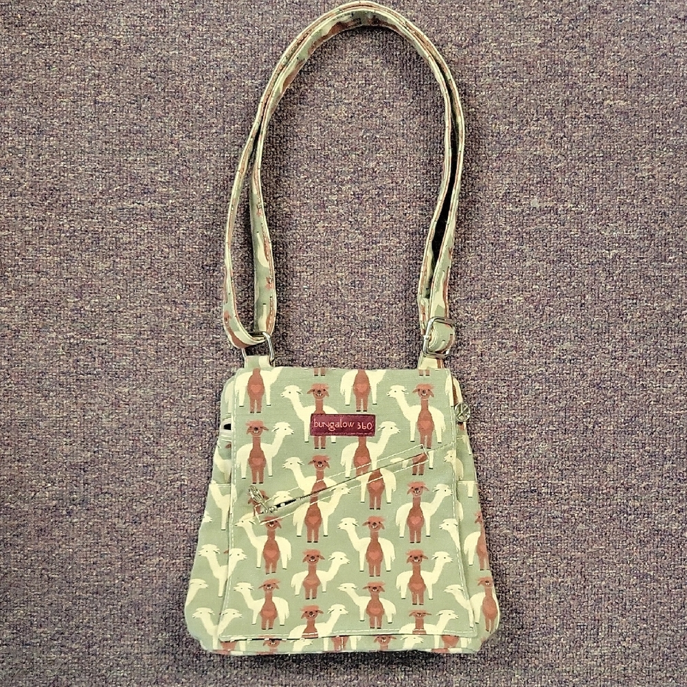Bungalow 360 Dog Print Crossbody Bag - Green and Brown